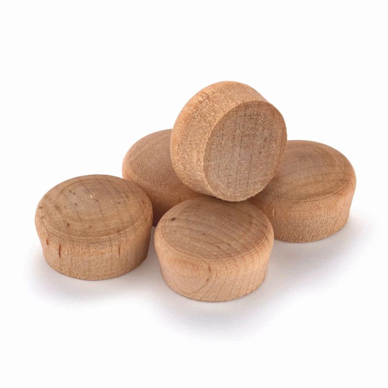 Round Head Screw Hole Plug - Diameter:3/8" - Species:Birch - Pieces:100-Piece
